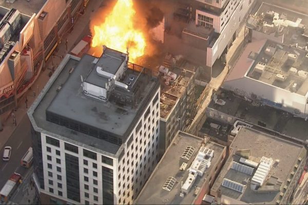 Firefighters battle intense blaze at downtown Toronto construction site