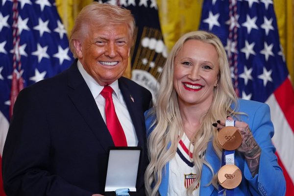 Olympic Champion Kaillie Humphries Presents Trump with Order of Ikkos Medal at White House Ceremony