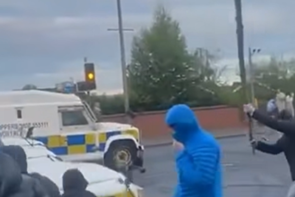 Violence erupts at Belfast memorial car rally as police come under attack